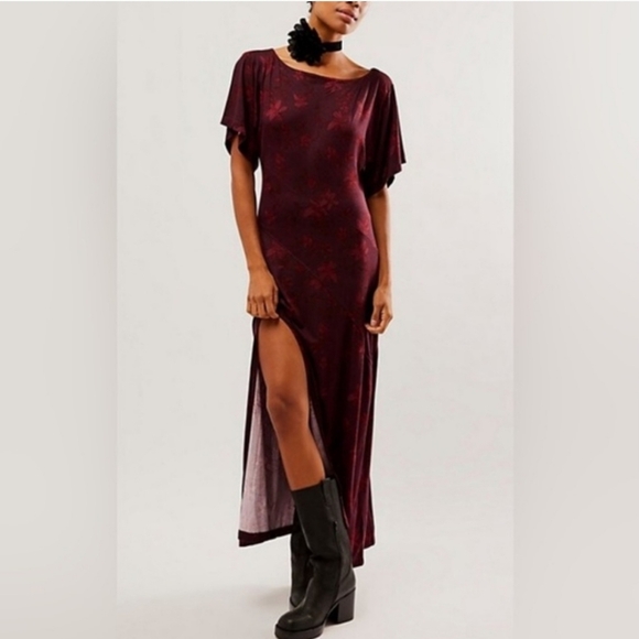 Free People Burgundy Maxi Dress - Picture 2 of 6